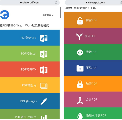 PDF工具集，拥有44个功能，除了常规的PDF转换，还有解密、拆分PDF等