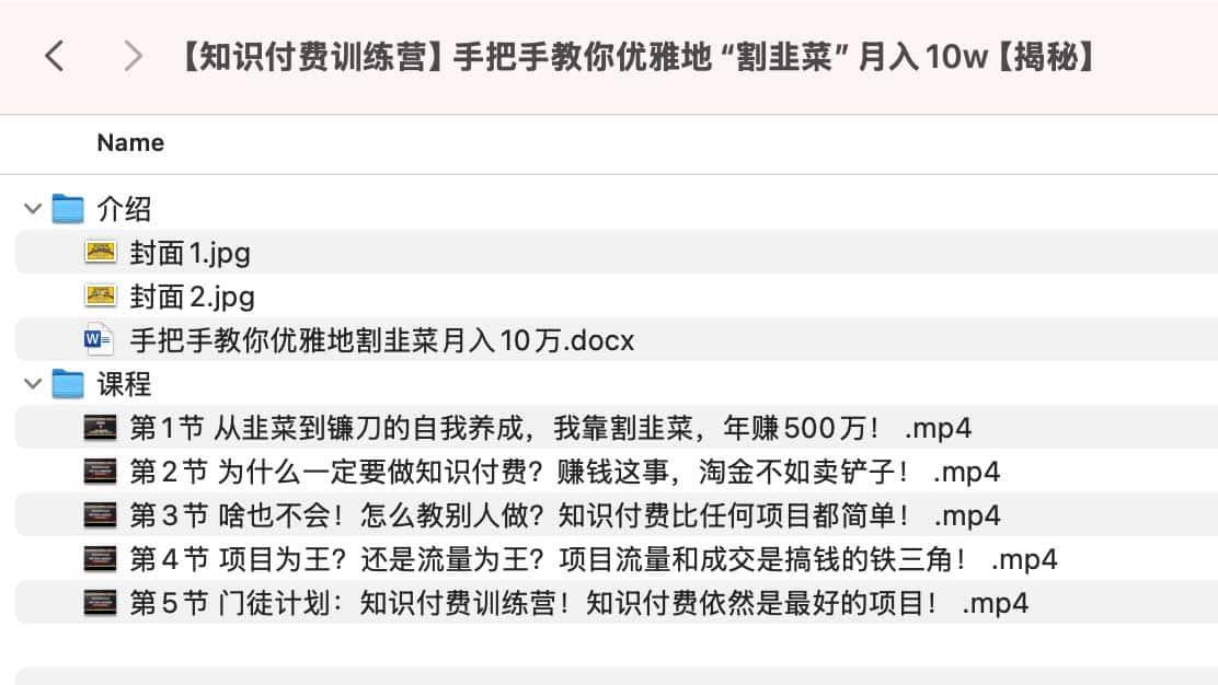 知识付费训练营 手把手教你优雅地“割韭菜”月入10w【揭秘】